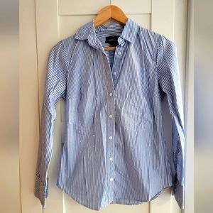 J Crew women's sequin pinstripe button-up 0 Slim